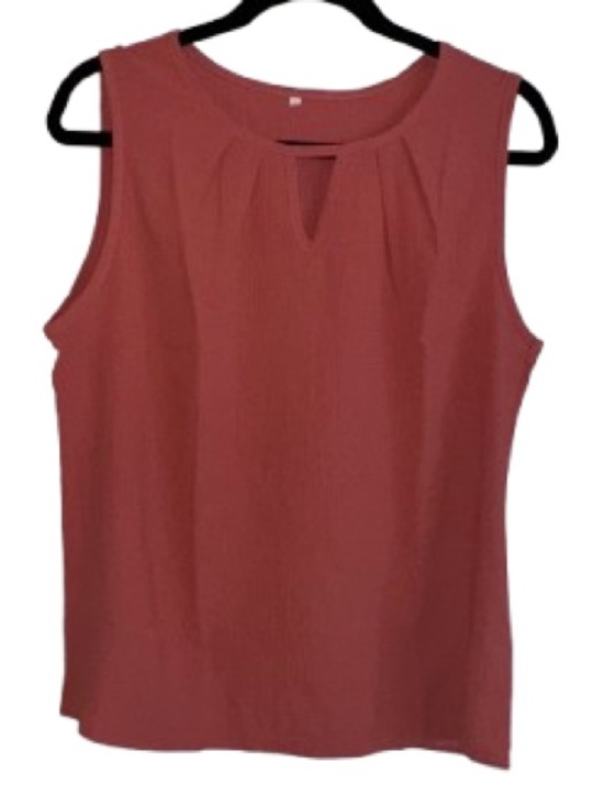 None Tops - NWOT Sleeveless Keyhole Shell Top - Rose Rust